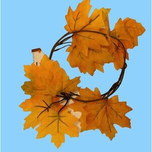 Maple Leaf Garland Thanksgiving Wreath Table Decorations Home Stairs Home 5 FT